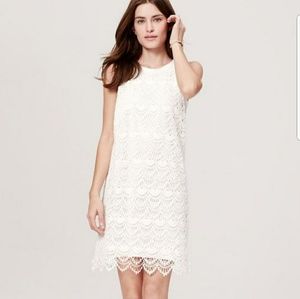 LOFT White Lace Sleeveless Dress